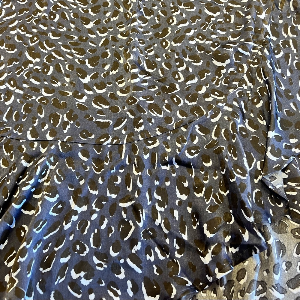 Eloquii Blue Animal Print Asymmetrical Faux Wrap Skirt Size 28 NWT - Picture 4 of 12